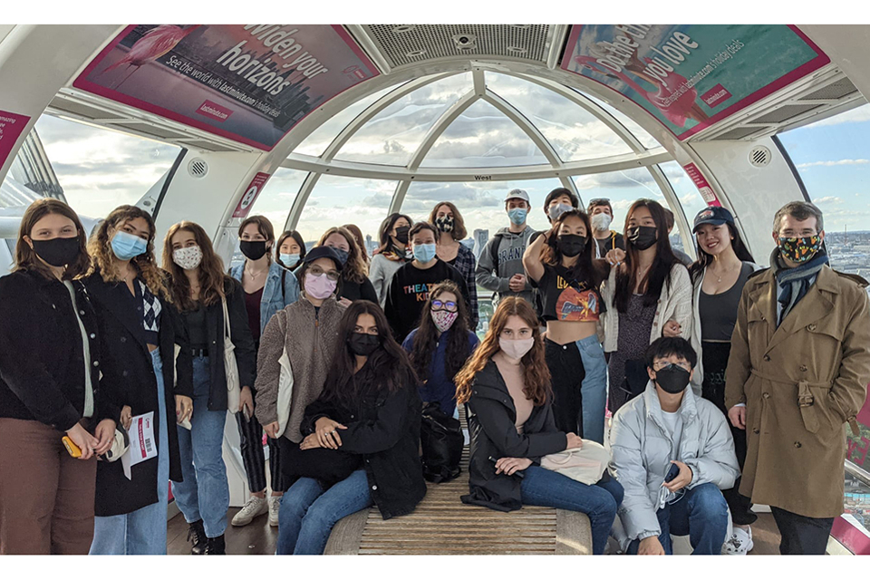 Brandeis students on the London eye