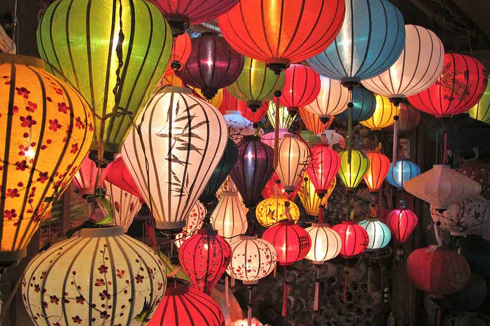 Colorful illuminated lanterns