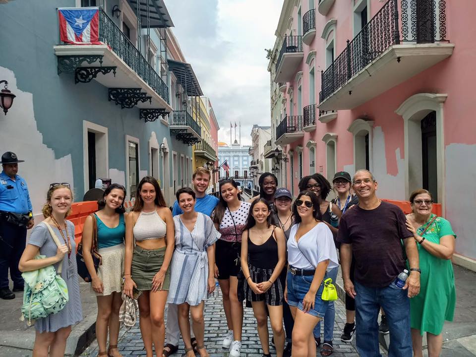 Students in central San Juan, Puerto Rico