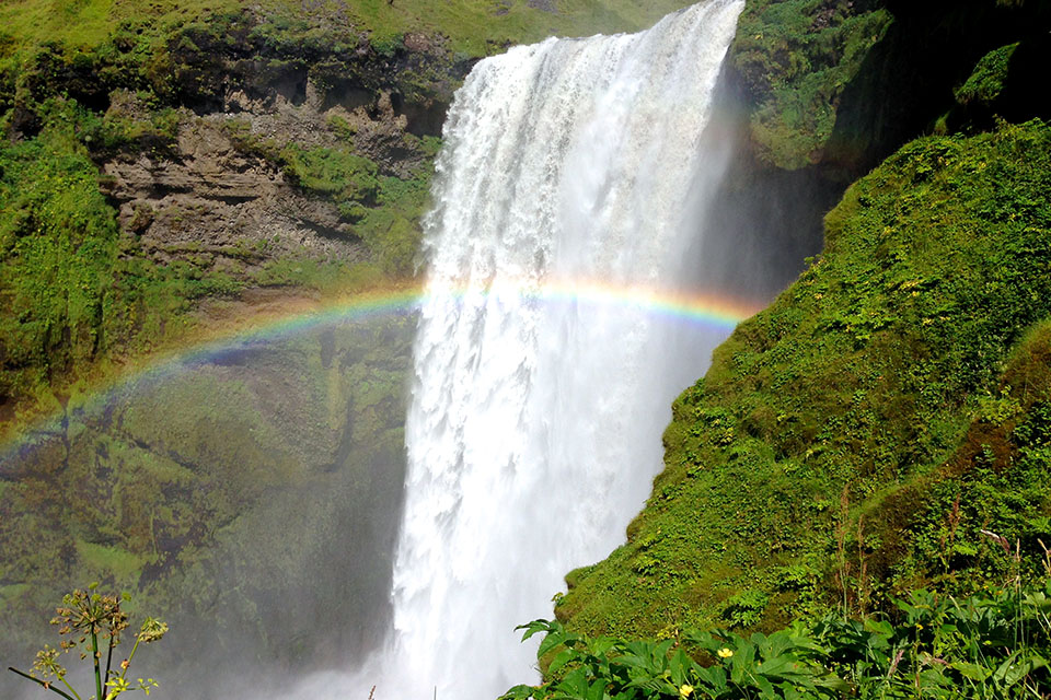 waterfall and rainbow