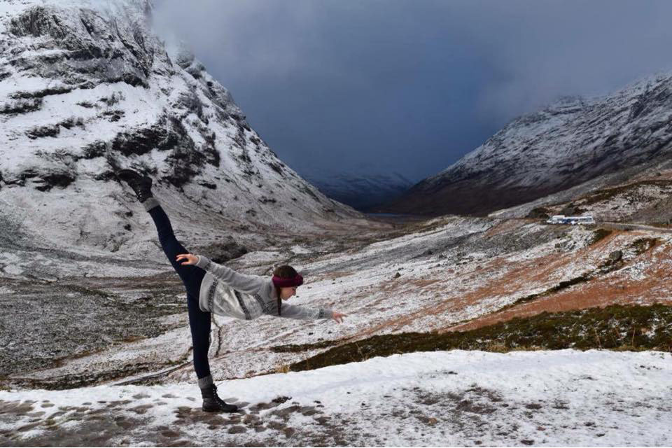 yoga on mountain
