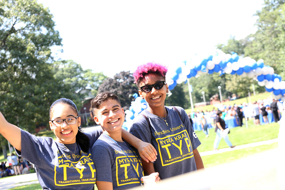 MKTYP students on the Great Lawn with a balloon arch in the background