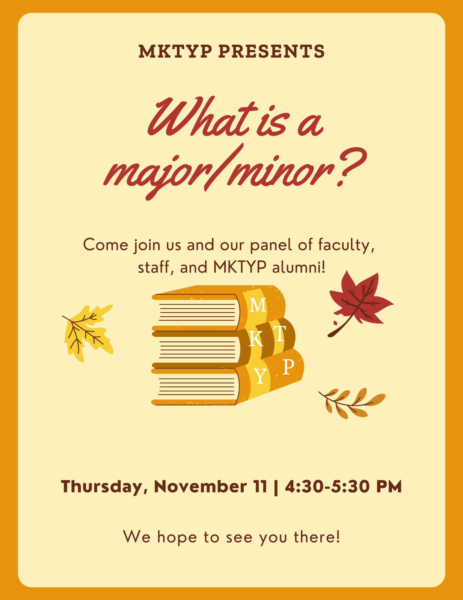 MKTYP What is a Major/Minor?!? Event