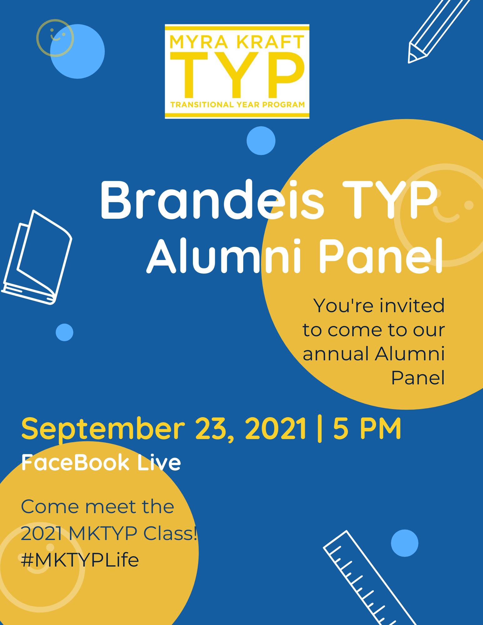 Flyer for the Bradeis TYP Alumni Panel