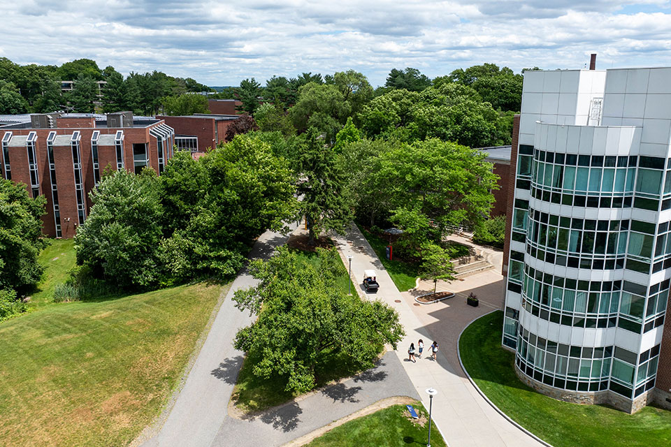 Aerial view of the Brandeis campus