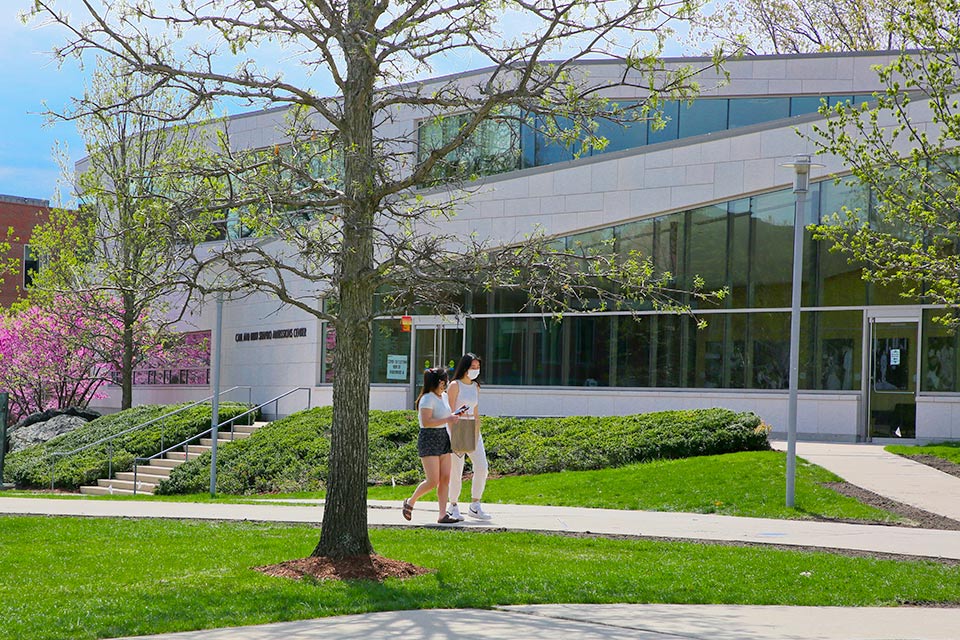 A statue on the Brandeis campus