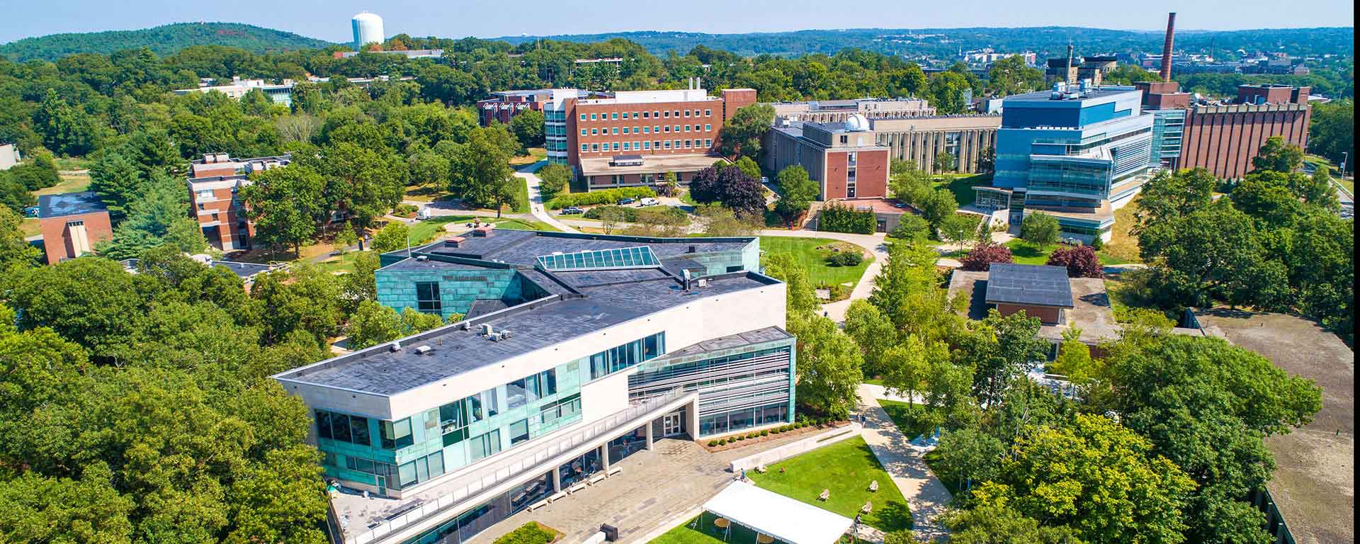 Aerial view of the Brandeis campus