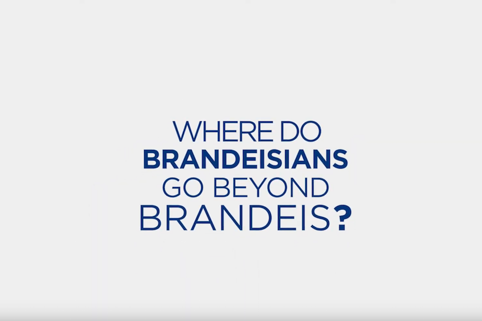 Blue text on a white background that says "Where do Brandeisians go beyond Brandeis?"