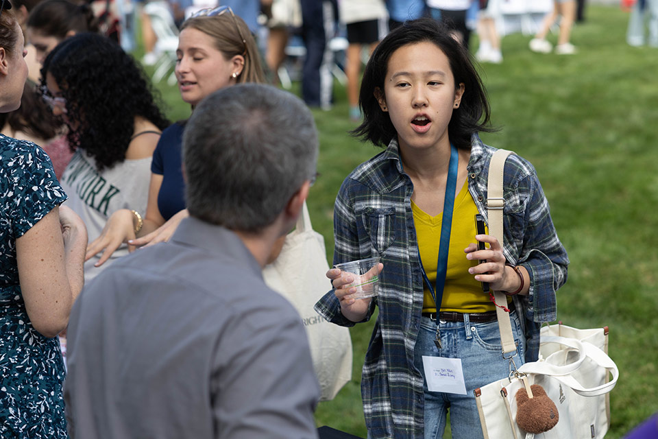 Students and staff discuss opportunities on the Brandeis campus and beyond