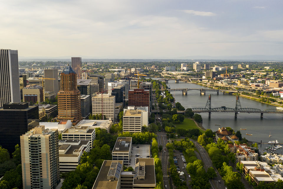 Portland State University skyline