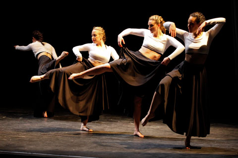 The Allegro Dance Collaborative perform in the Shapiro Campus Center Theater.