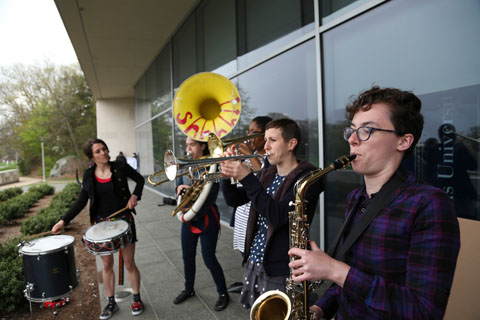 The all-female brass band Boycott