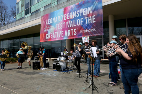 The MAD Band performing in front of the Shapiro Campus Center.