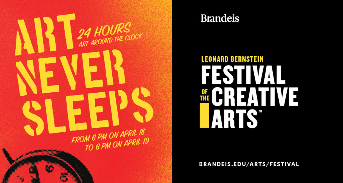 Promotional banner for the Festival of the Creative Arts that reads: Art Never Sleeps, 24 Hours Art Around the Clock, From 6 p.m. on April 18 to 6 p.m. on April 19.