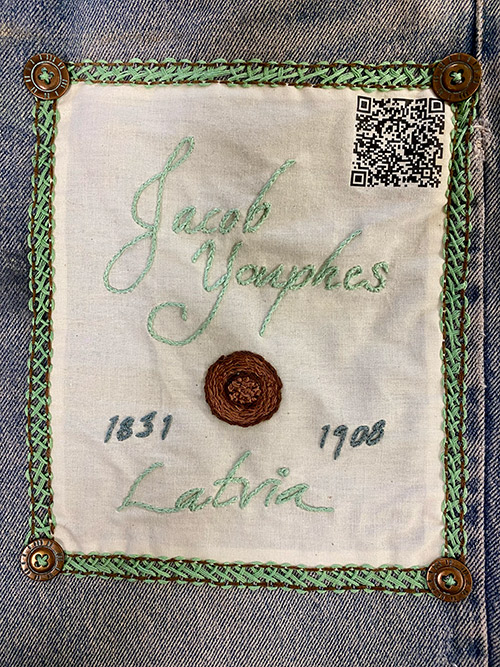 Sewn patch with the name Jacob Youphes