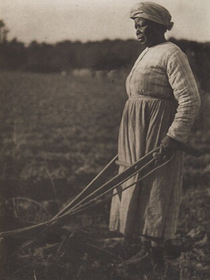 Woman and plow 