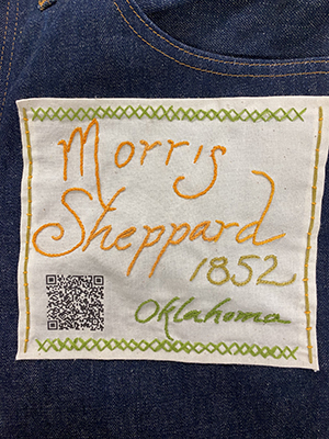 Sewn patch with the name Morris Sheppard