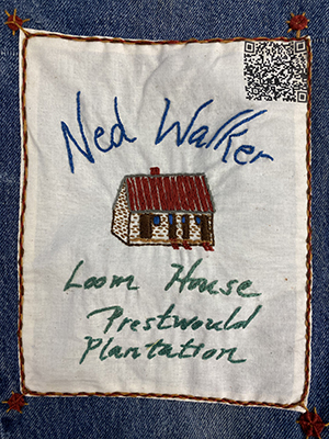 Sewn patch with the name Ned Walker