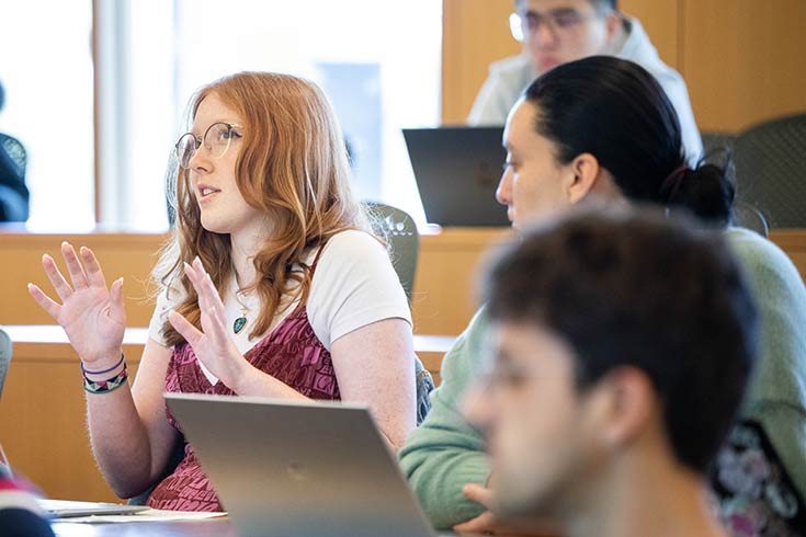 young woman at a lecture