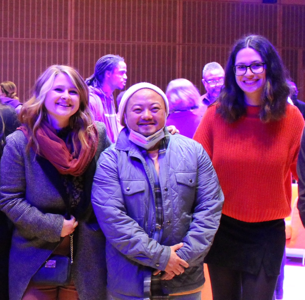 John Yang with Jessi Brewer and Jana Antic at an event at the Isabella Stewart Gardner Museum.