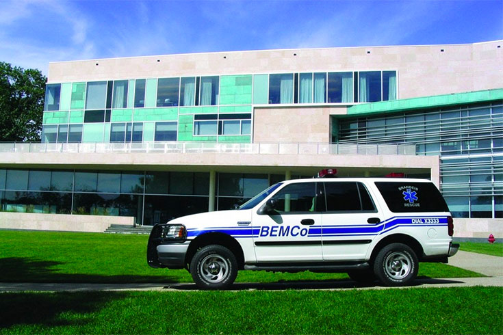 BEMCo truck parked in front of the Shapiro Campus Center