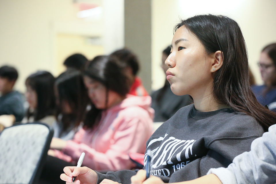 Student in classroom