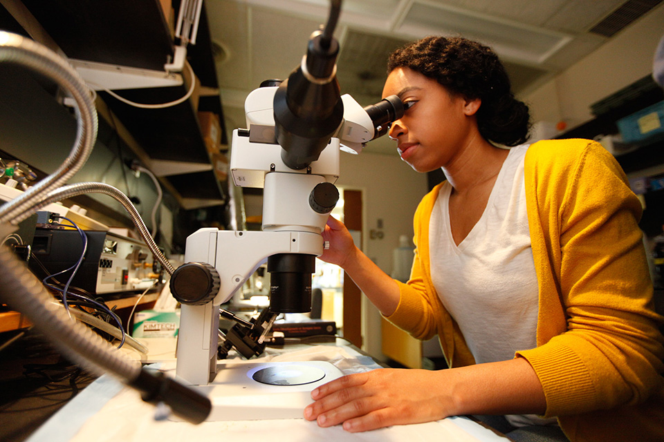 Student in a lab