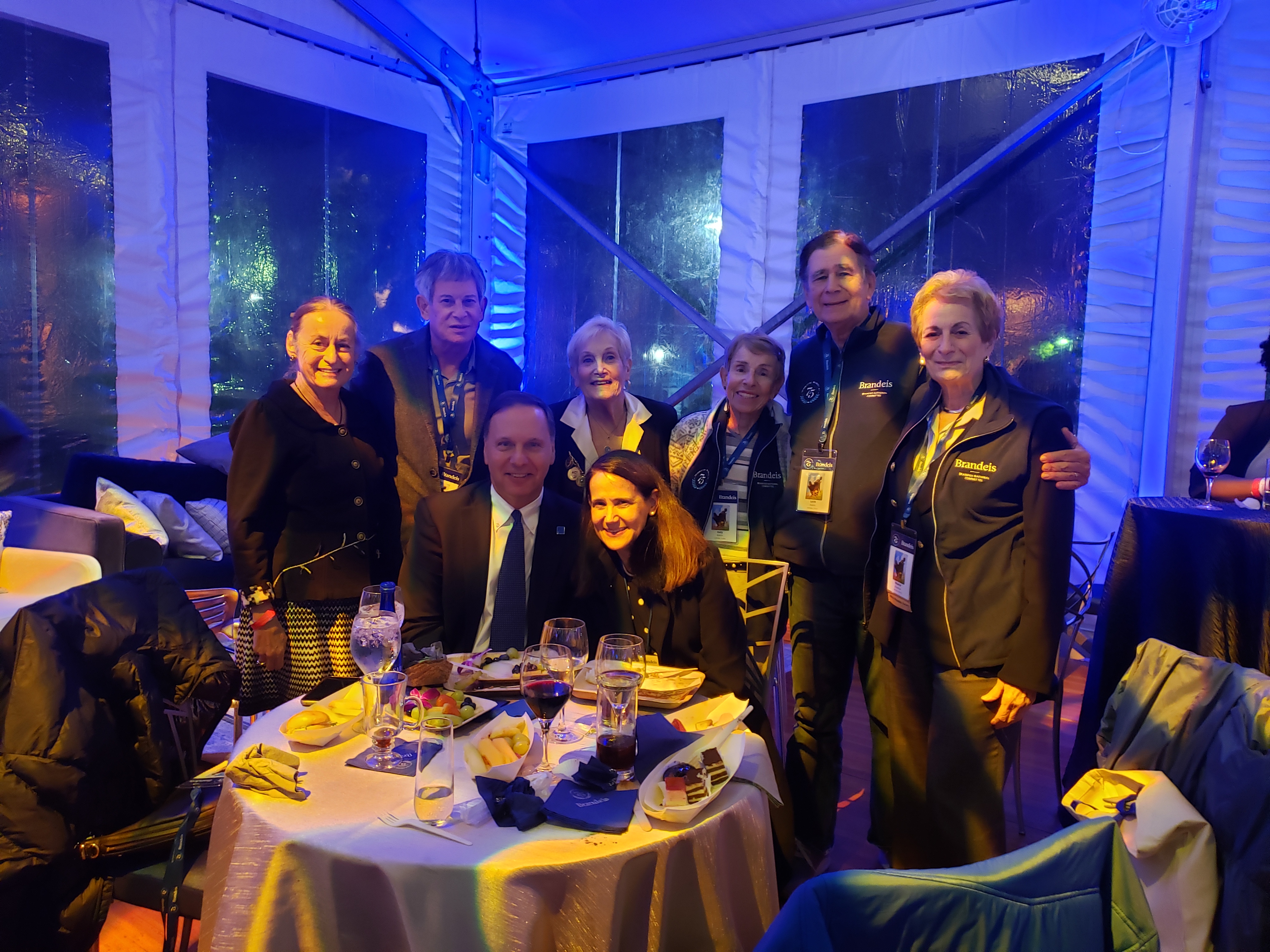 BNC members with Brandeis President Ron Liebowitz at dinner celebration