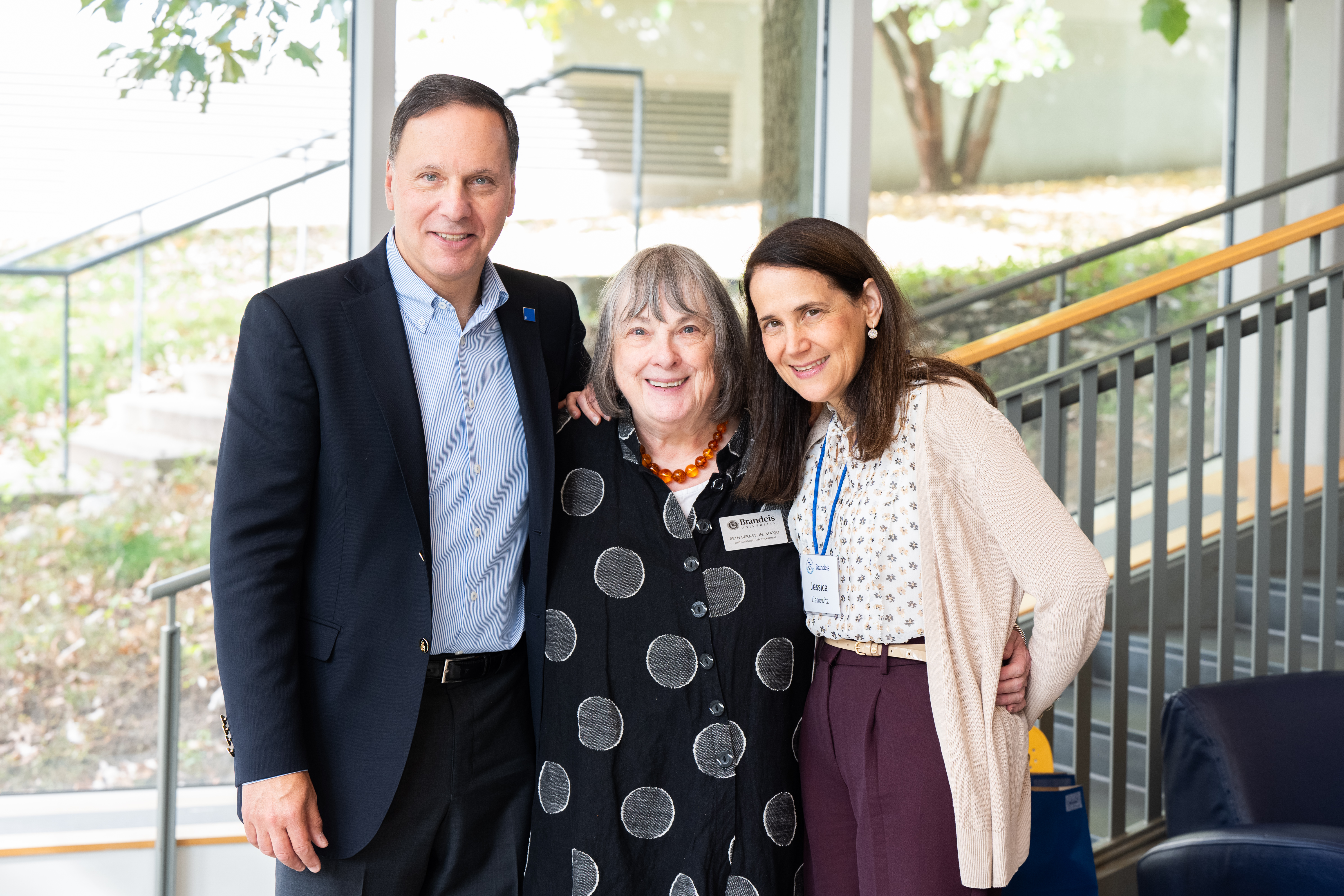 Brandeis President Ron Liebowitz meets with BNC executive director Beth Bernstein