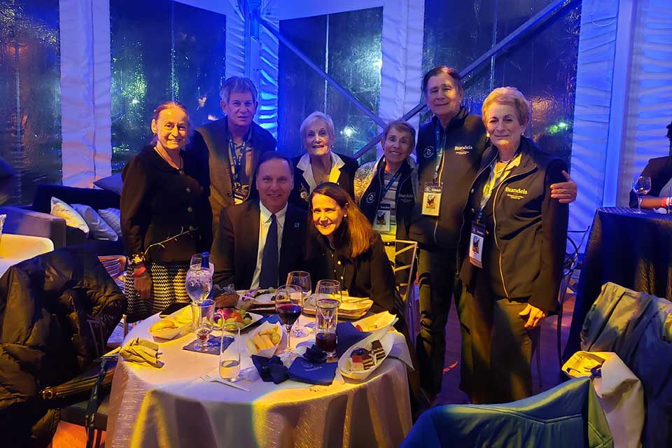 BNC members with Brandeis President Ron Liebowitz at dinner celebration