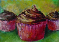 Painting of cupcakes