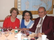 Susan Posner, Sharon Sokoloff and Ron at a dinner in 2008.