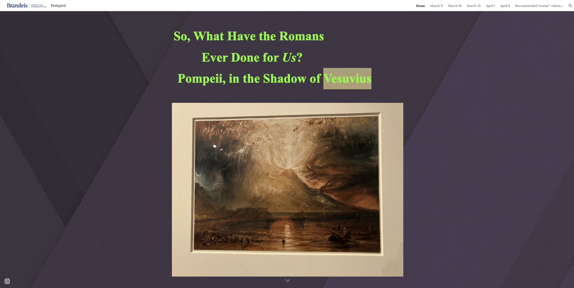 Pompeii Class site photo