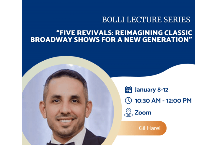 Banner for event: Five Broadway revivals title with a picture of gil harel