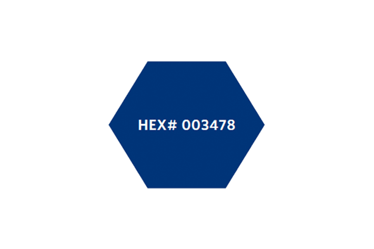 Blue hexagon with 003478