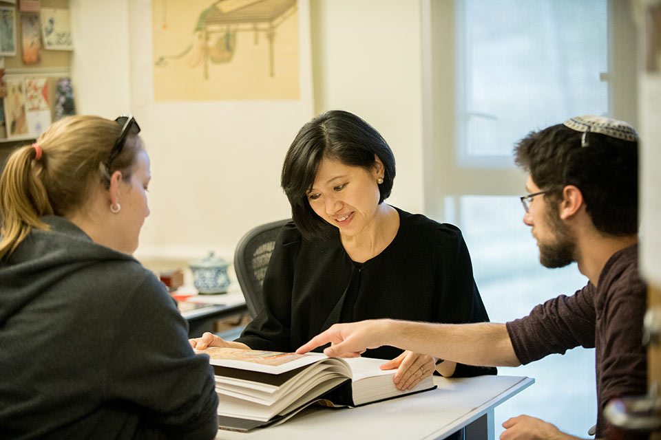 Two students engaged in a class