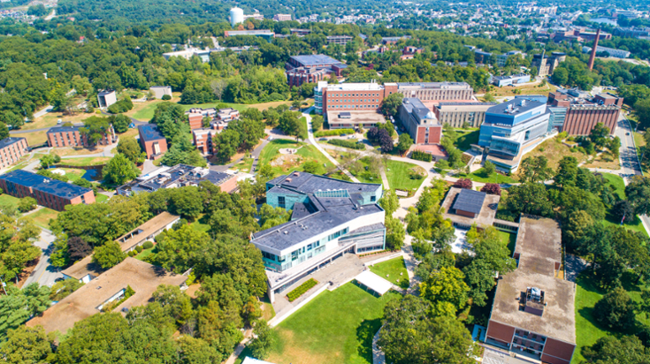 Aerial view of Brandeis campus