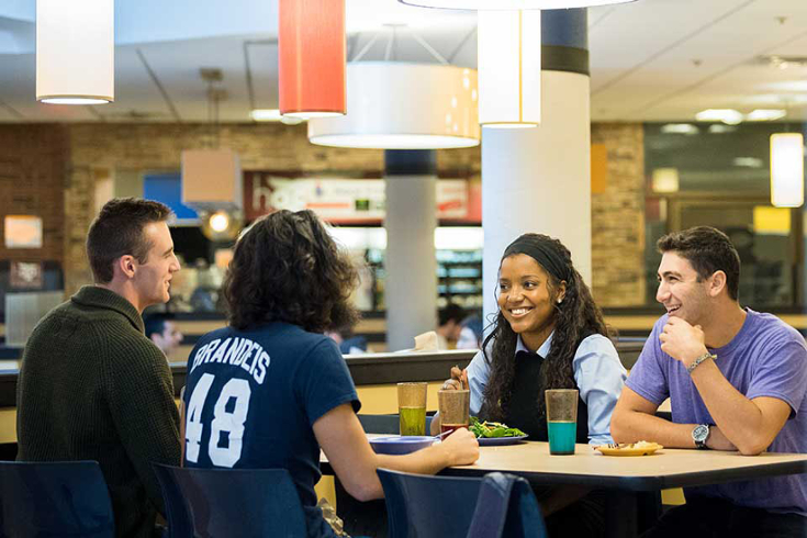 Students in the dining hall