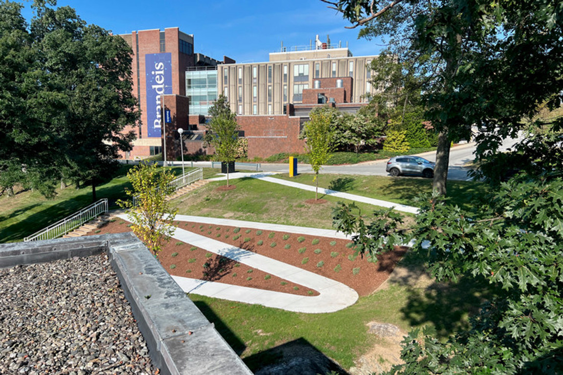 walkway between buildings