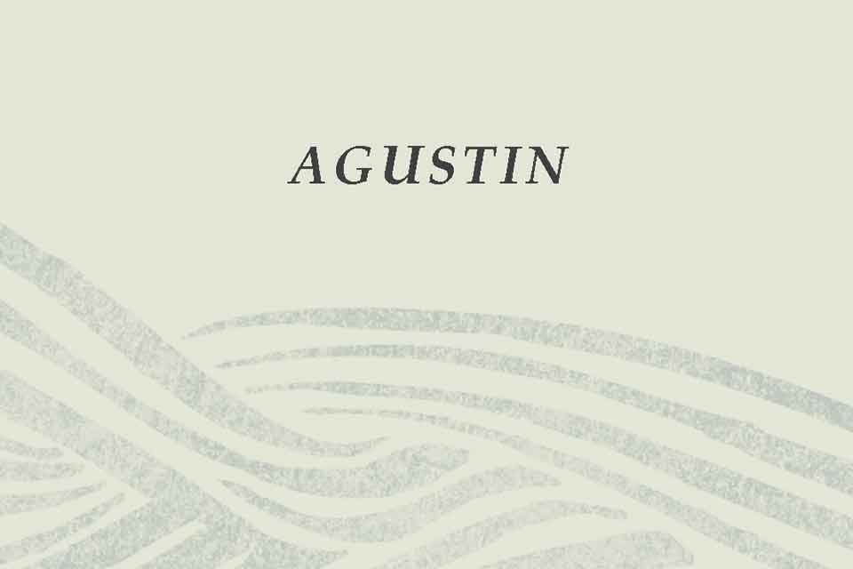 Illustration with the text AGUSTIN above waves