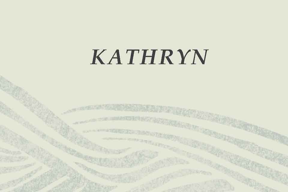 Illustration with the text KATHRYN above waves