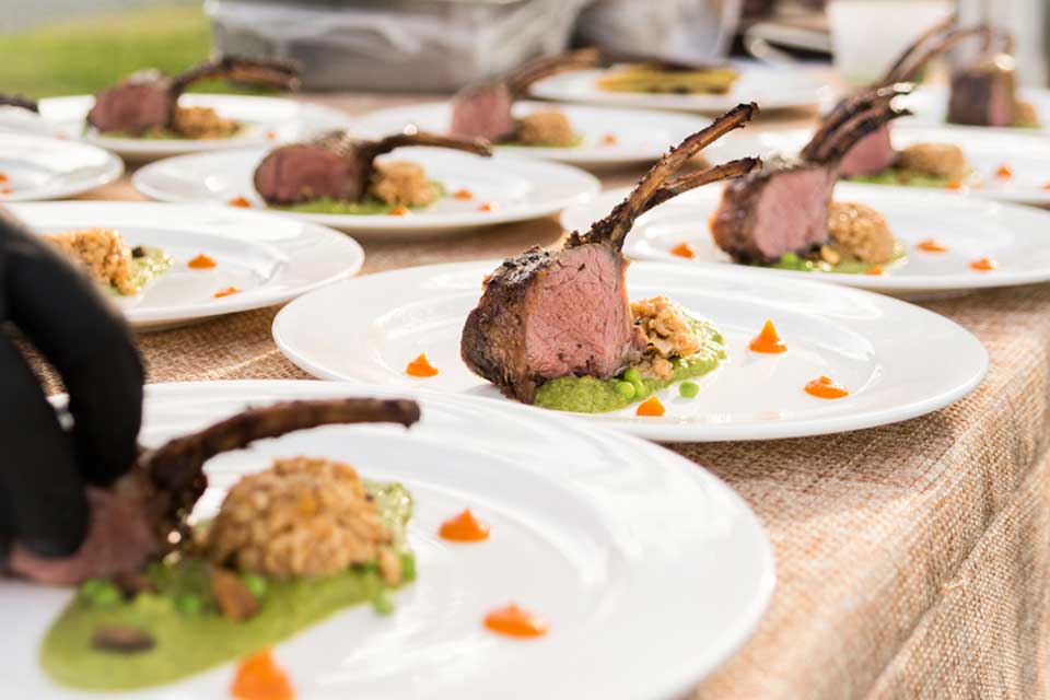 plated lamb chops