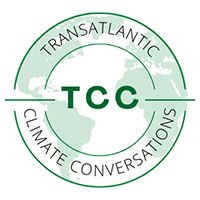 Green circle logo for TCC with the Atlantic in the background
