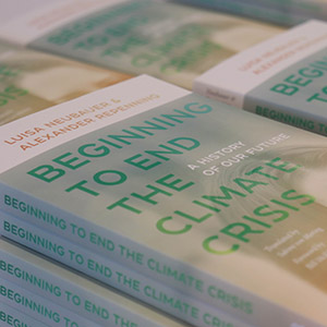Multiple book covers of Beginning to End the Climate Crisis