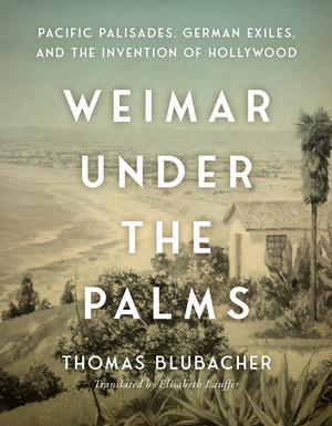 Sepia book cover of palms and Weimar under the Palms text