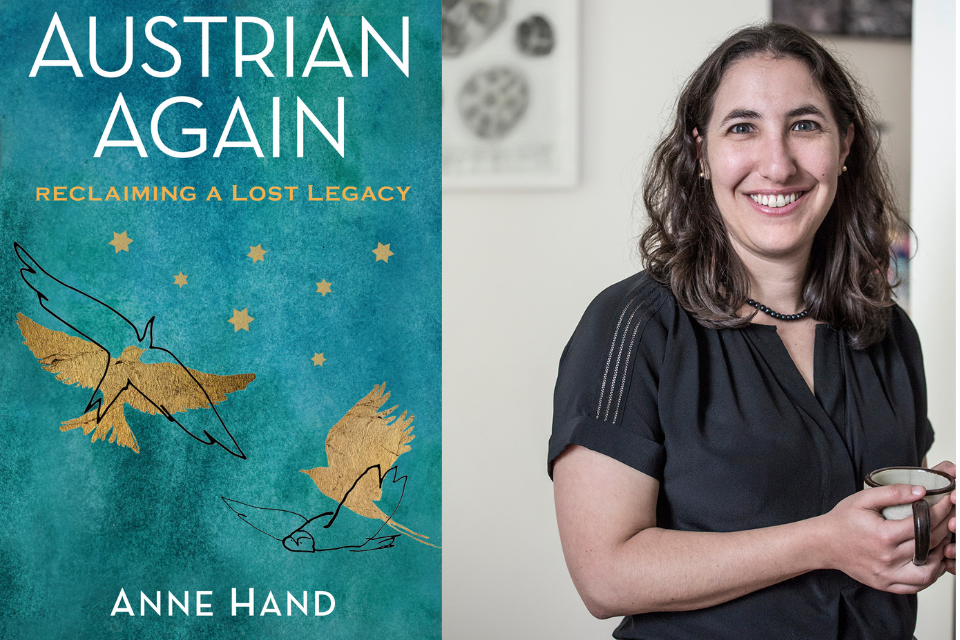 Book cover for Austrian Again and picture of author Anne Hand
