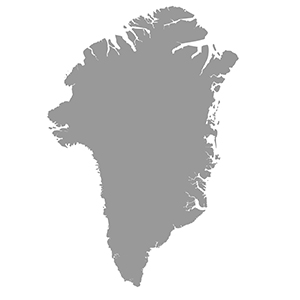 Grey image of the outline of Greenland