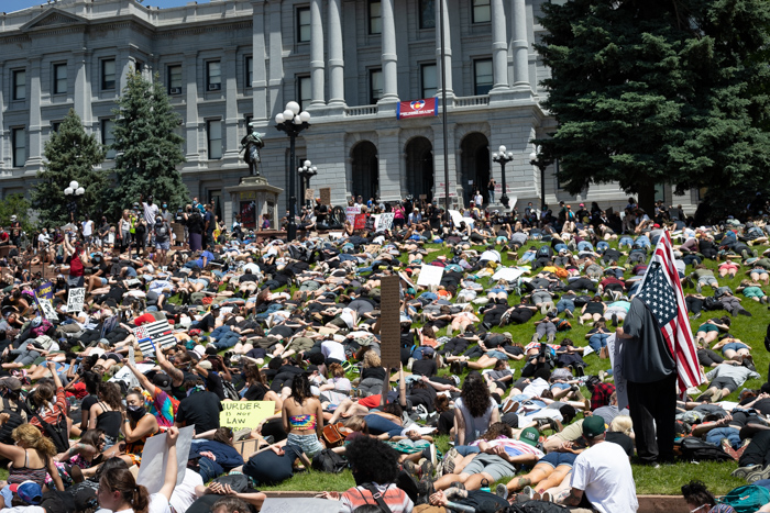 BLM protests in front of the Colorado State Capitol in Denver