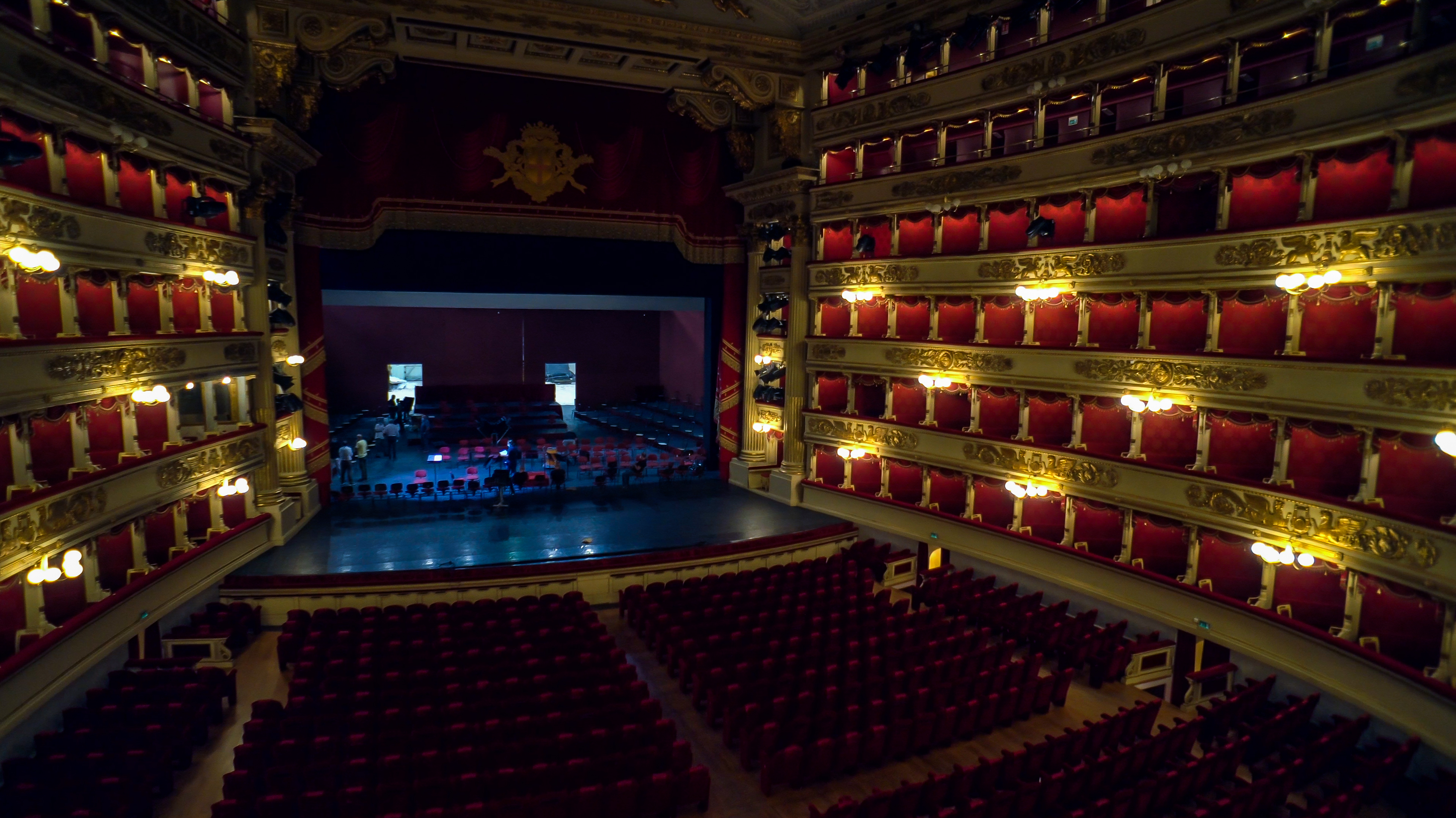 Empty theater during the coronavirus pandemic. Teatro la scala, Milan. Italy, January 2021