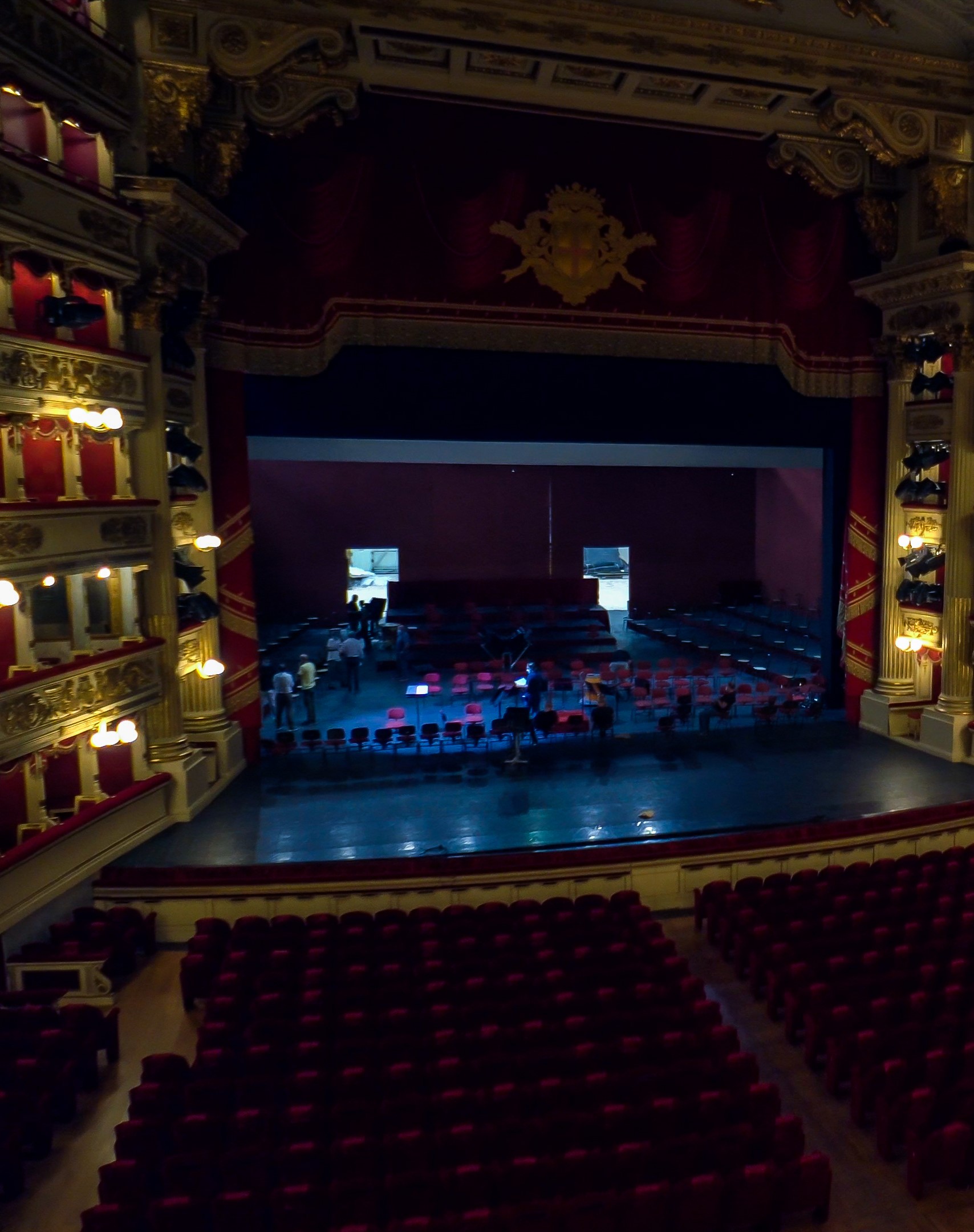 Empty theater during the coronavirus pandemic. Teatro la scala, Milan. Italy, January 2021